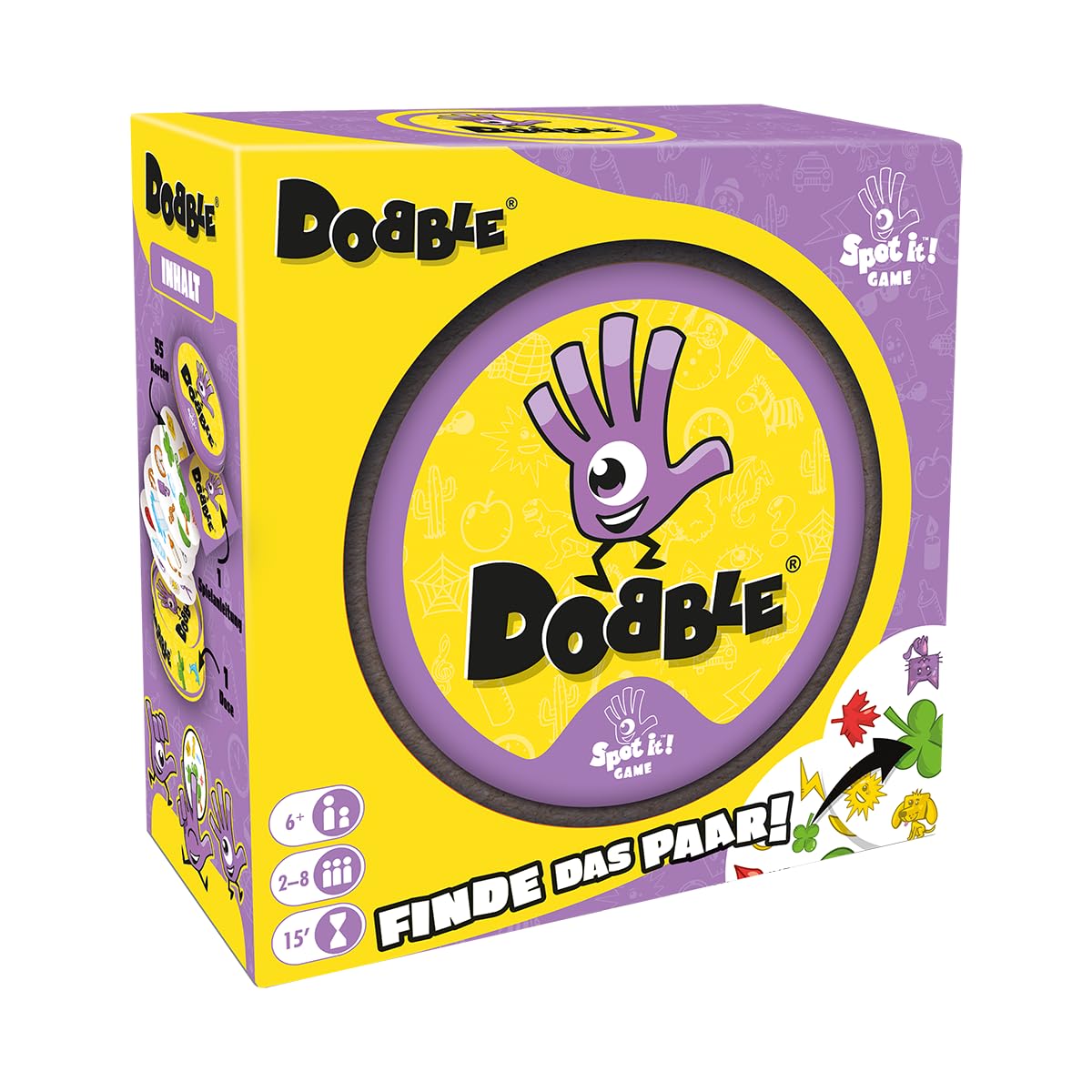  Zygomatic - Dobble Classic - Eco-Sleeves - Familienspiel für 2-8 Spieler ab 6+ Jahre - 15 Minuten Kartenspiel
| Zygomat