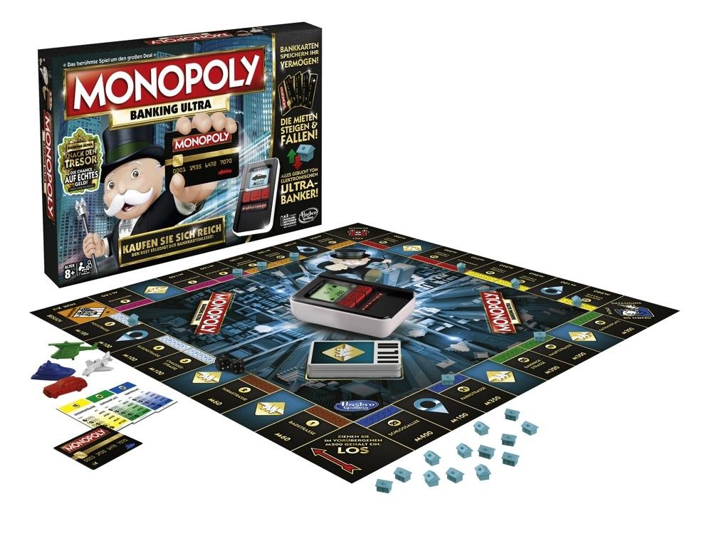 Hasbro Monopoly Banking Ultra - klassicspiel für Familien ab 8 Jahren mit elektronischem Kartenleser, B6677100