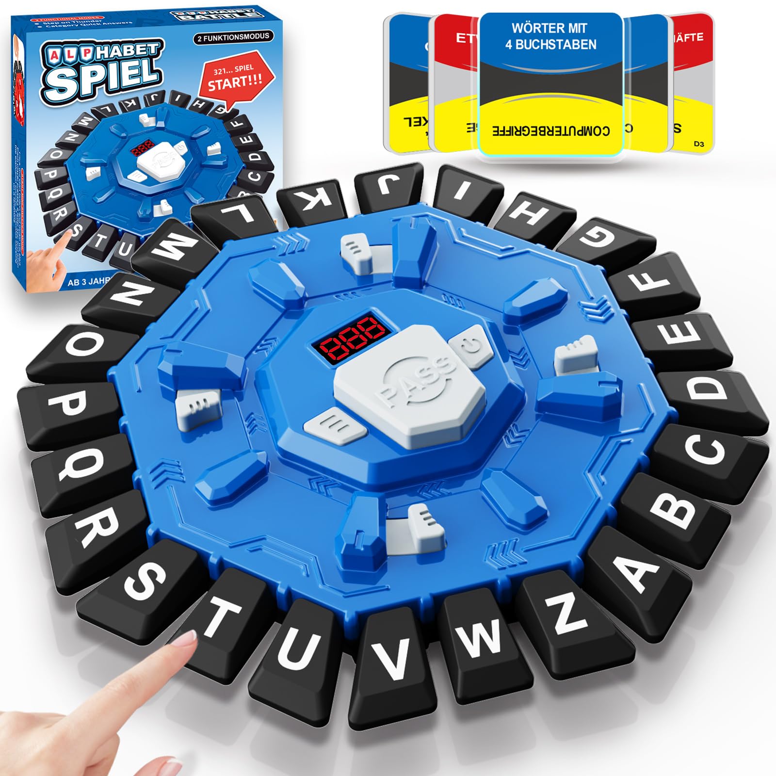 Kinder-und-Erwachsenenspiele-Wortspiel-2-Modi-24-Buchstaben-Tasten-Sparte-Deutsche-Aussprache-Familien-Partyspiele-Junge