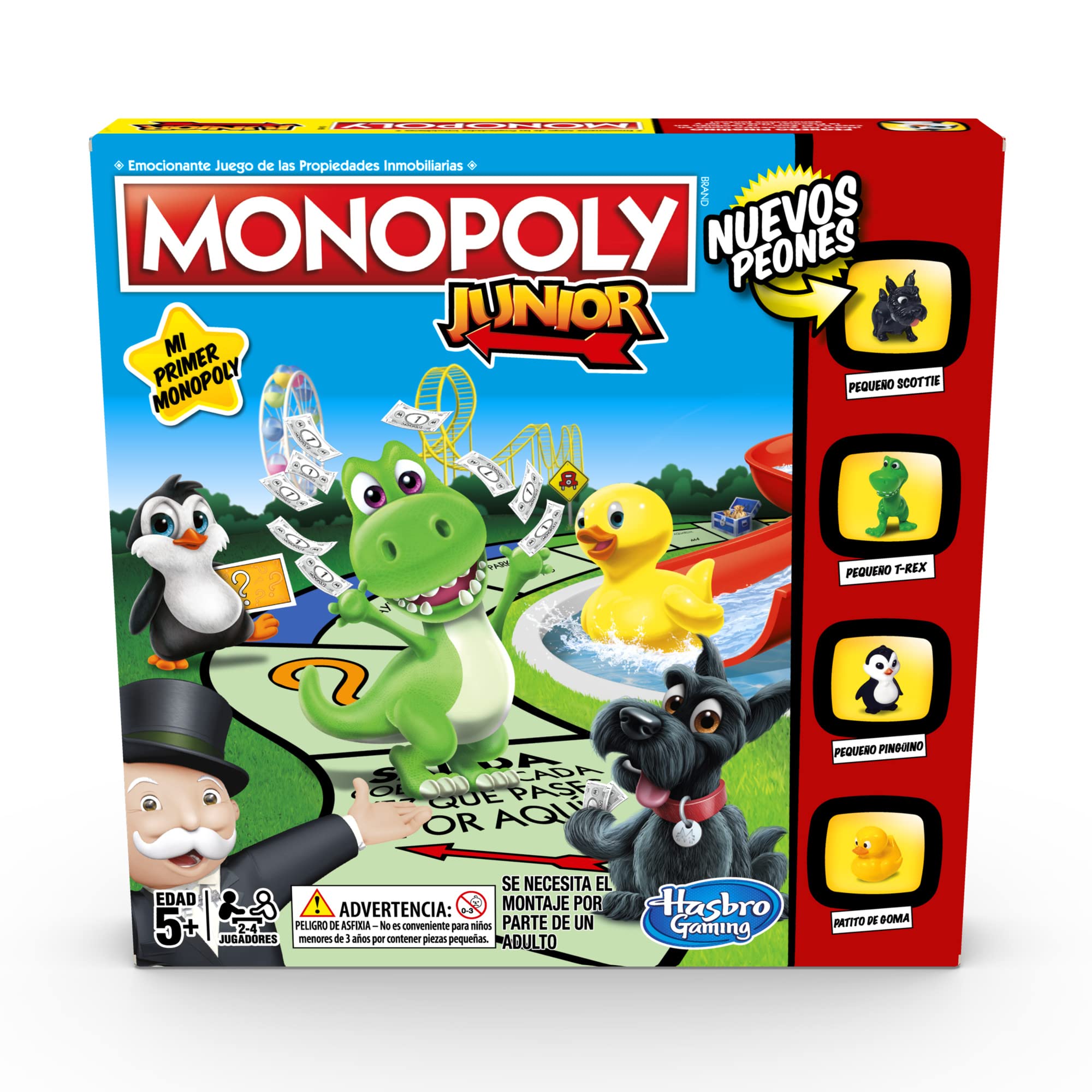 Monopoly Junior Hasbro A6984793 Spanische Version für Kinder im Altersbereich 5-8 Jahre Spielen in der Familie