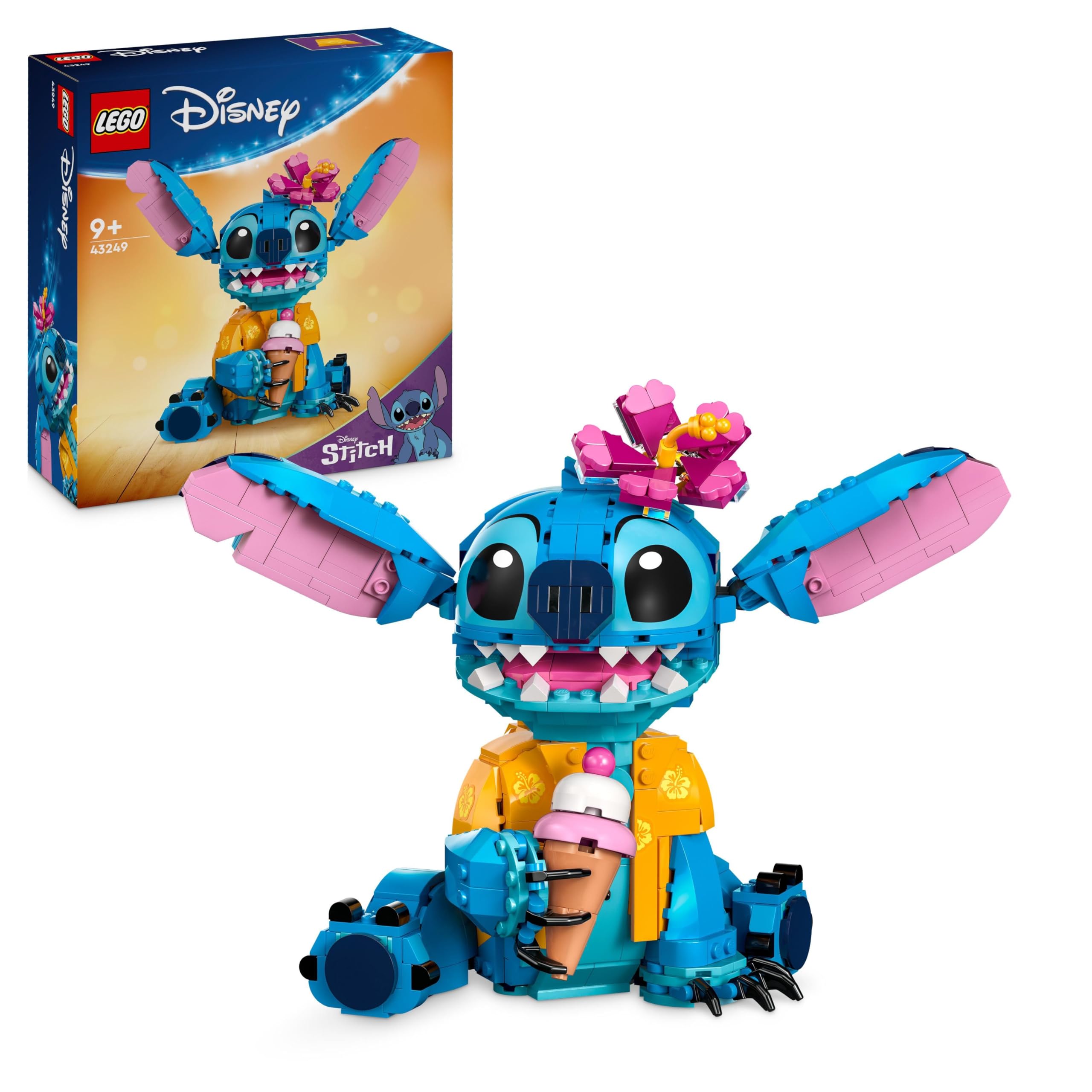 LEGO | Disney Stitch Figur - Modellbau mit Eistüte und dekorativer Blume - Ideal Geschenk für Kinder ab 9 Jahren zum Wei