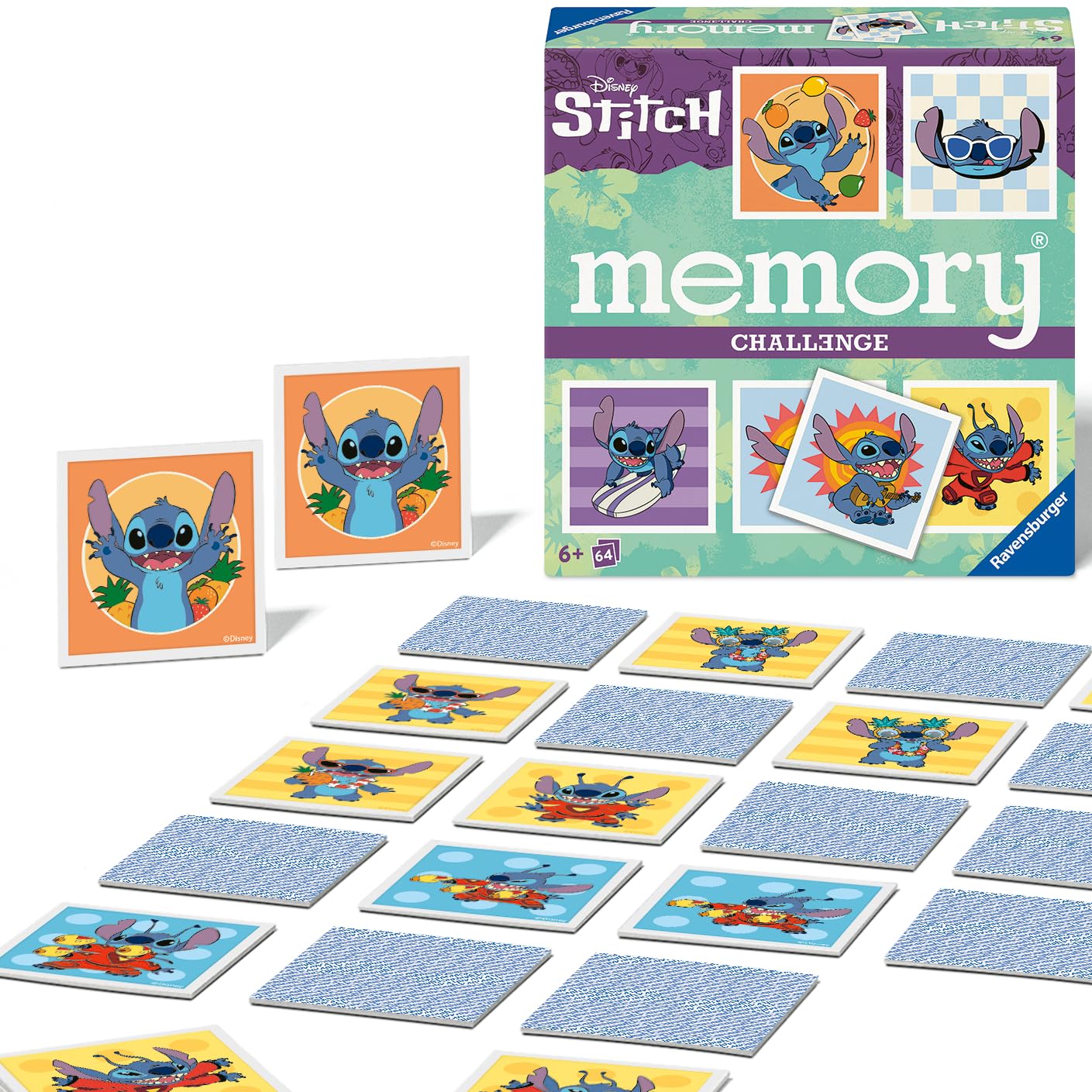 Ravensburger 24697 - Challenge Memory Disney Stitch für Kinder ab 6 Jahren als aktives Lernspielelement im Wald