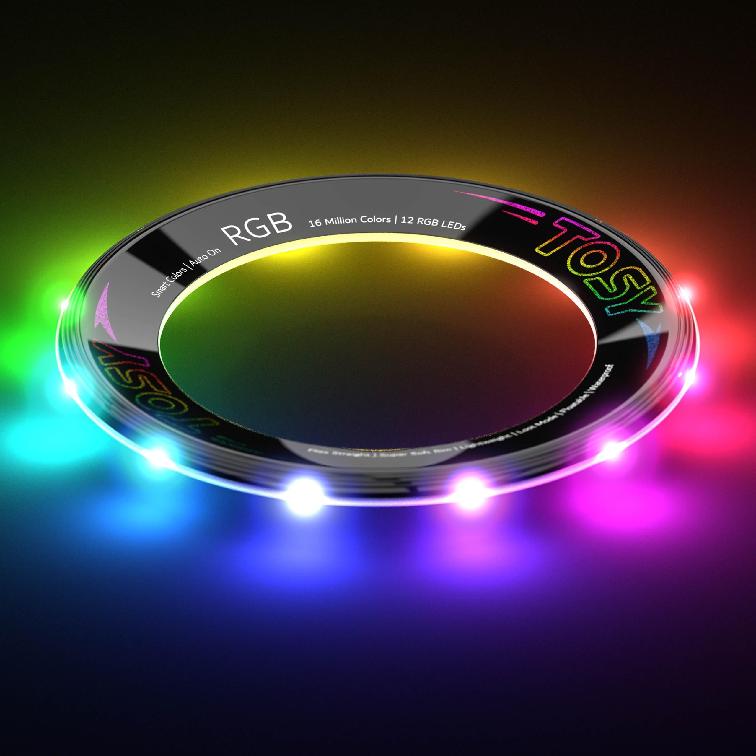 TOSY Flying Ring - Mehrfarbig, superhell, Wasserdicht für Pool/Strand/Camping